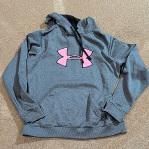 Under Armour Grey And Pink Hoodie